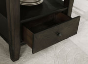 Mesa de comedor redonda Twyla de 60 pulgadas con cajón, color cacao oscuro