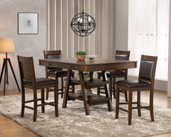Juego de mesa de comedor rectangular Dewey en nogal