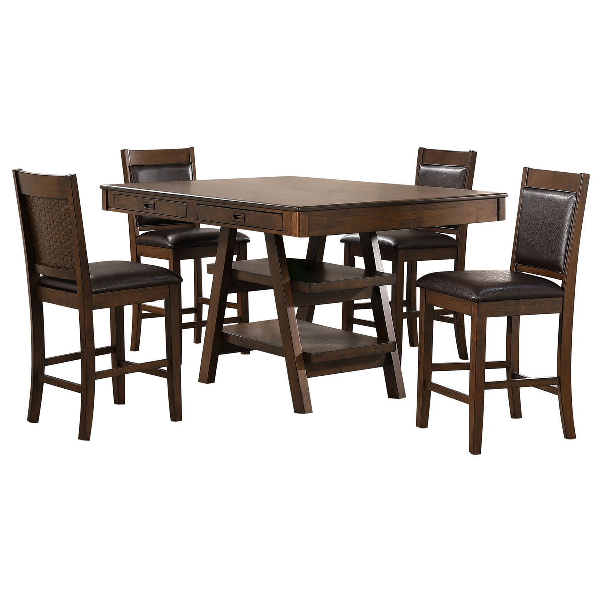 Juego de mesa de comedor rectangular Dewey en nogal