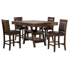 Juego de mesa de comedor rectangular Dewey en nogal