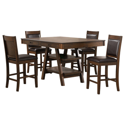 Dewey Rectangular Dining Table Set Walnut