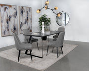 Smith Rectangular Ceramic Top Dining Table Set Black