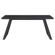 Smith Rectangular Ceramic Top Dining Table Set Black