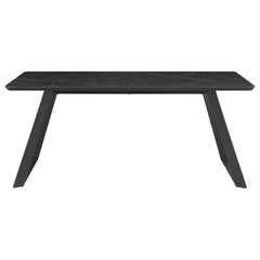 Smith Rectangular Ceramic Top Dining Table Set Black