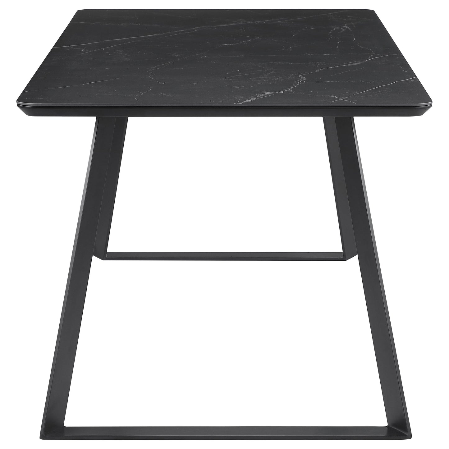 Smith Rectangular Ceramic Top Dining Table Set Black