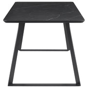 Smith Rectangular Ceramic Top Dining Table Set Black