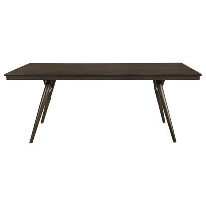 Mesa de comedor rectangular de madera Wes de 80 pulgadas en nogal oscuro