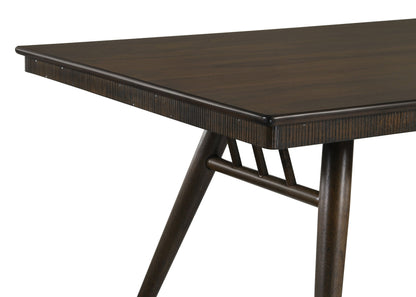 Mesa de comedor rectangular de madera Wes de 80 pulgadas en nogal oscuro