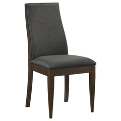 Silla de comedor tapizada Wes en nogal oscuro (juego de 2)