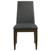Silla de comedor tapizada Wes en nogal oscuro (juego de 2)