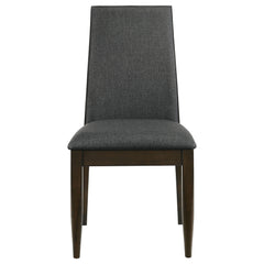 Silla de comedor tapizada Wes en nogal oscuro (juego de 2)