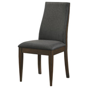Silla de comedor tapizada Wes en nogal oscuro (juego de 2)