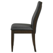 Silla de comedor tapizada Wes en nogal oscuro (juego de 2)
