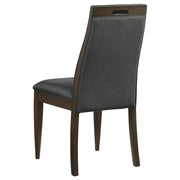Silla de comedor tapizada Wes en nogal oscuro (juego de 2)