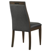 Silla de comedor tapizada Wes en nogal oscuro (juego de 2)