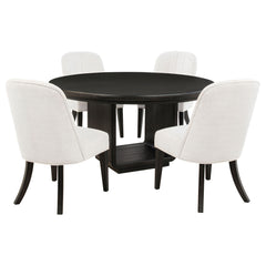 Leandro Round Dining Table Set Burnished Black