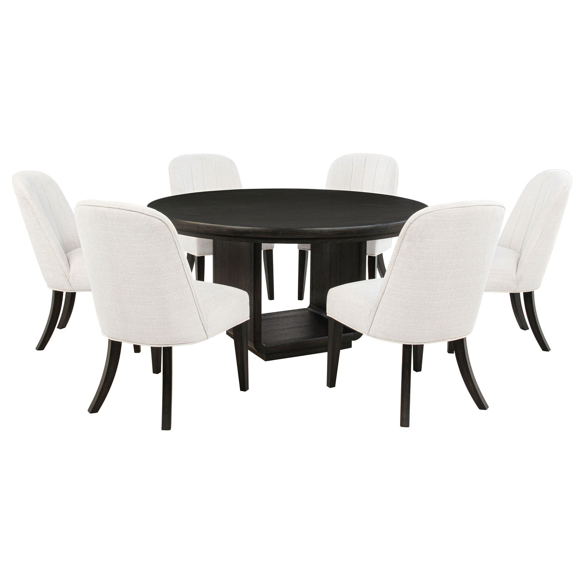 Leandro Round Dining Table Set Burnished Black