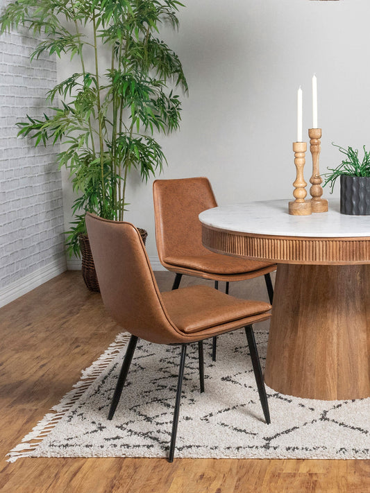 Silla de comedor tapizada Ortega color café (juego de 2)