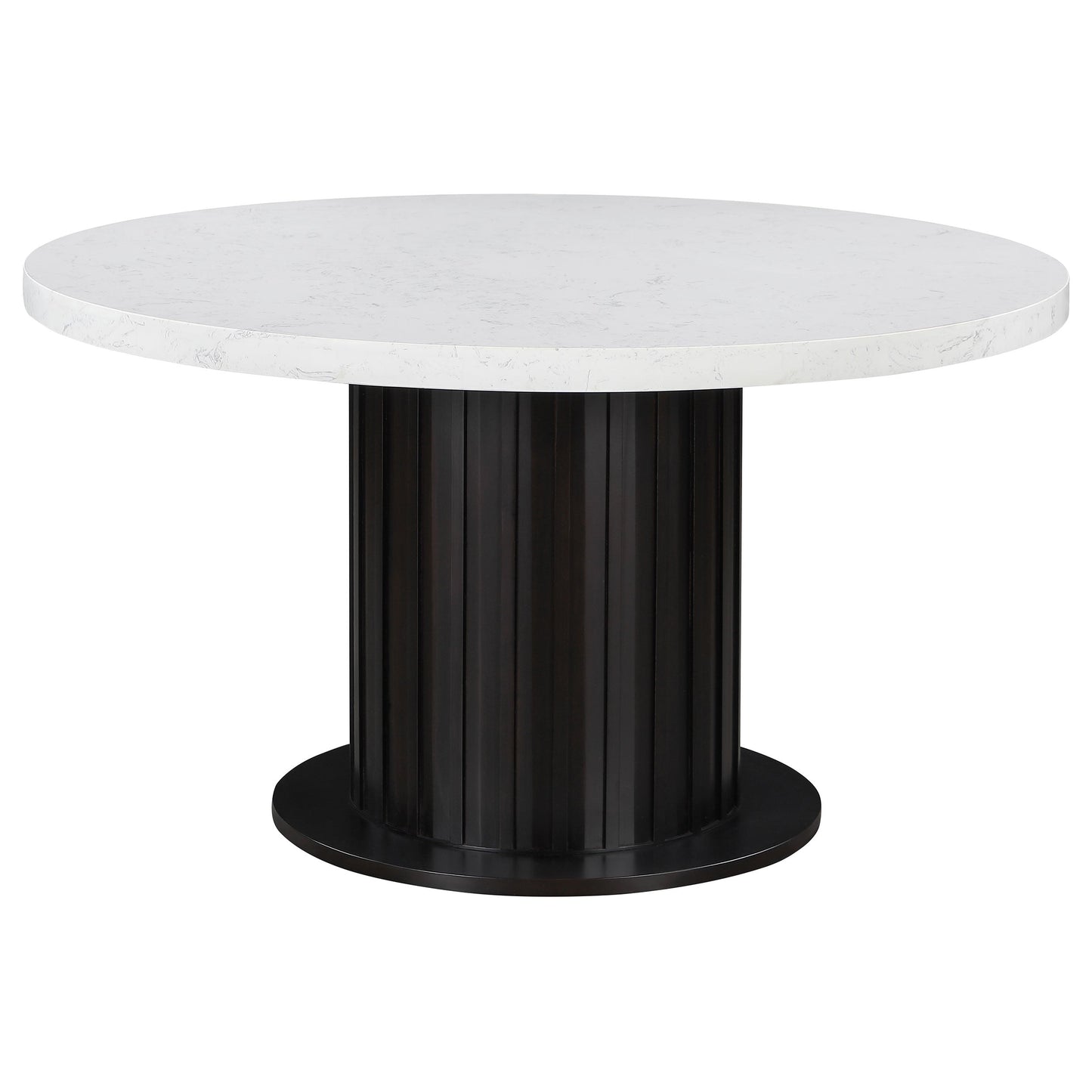 Juego de mesa de comedor rectangular con tapa de mármol Sherry marrón