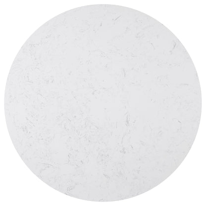 Juego de mesa de comedor rectangular con tapa de mármol Sherry marrón