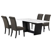 Sherry 5-piece Rectangular Marble Top Dining Table Set
