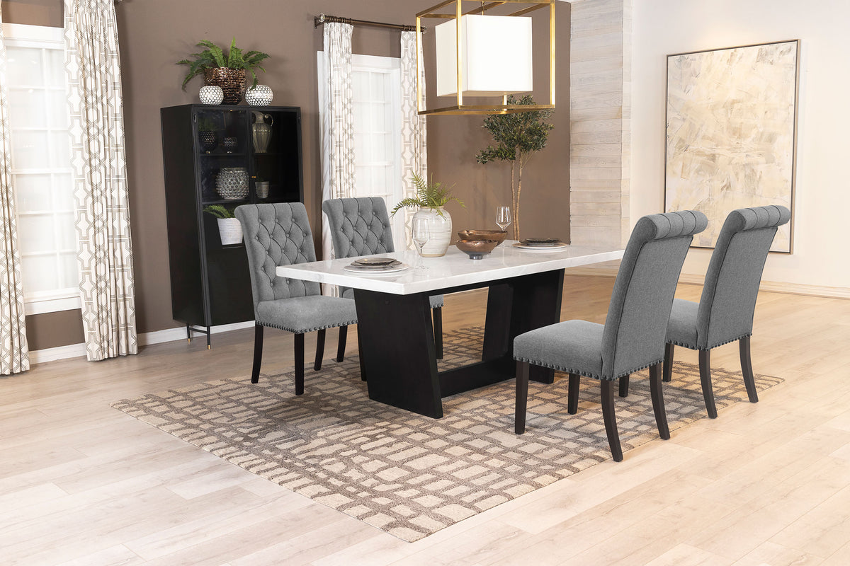 Sherry 5-piece Rectangular Marble Top Dining Table Set