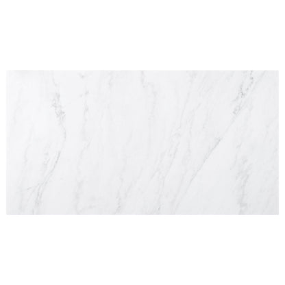 Juego de mesa de comedor rectangular con tapa de mármol Sherry marrón