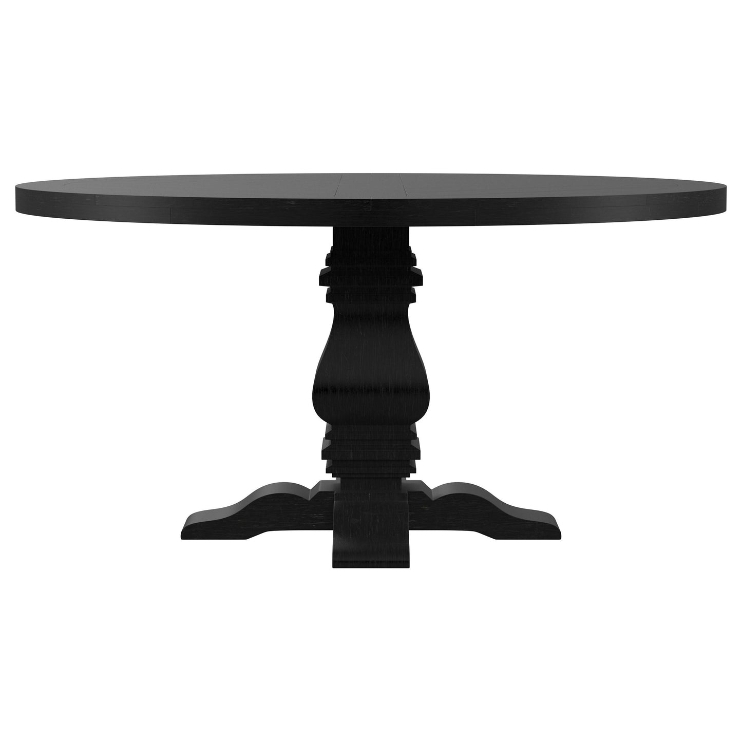 Mesa de comedor redonda Florence de 60 pulgadas con base de pedestal, color negro