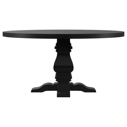 Mesa de comedor redonda Florence de 60 pulgadas con base de pedestal, color negro