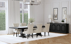 Juego de mesa de comedor extensible Florence de 126 pulgadas en color beige