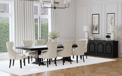 Juego de mesa de comedor extensible Florence de 126 pulgadas en color beige