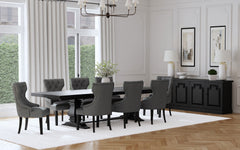 Juego de mesa de comedor extensible Florence de 126 pulgadas en color beige