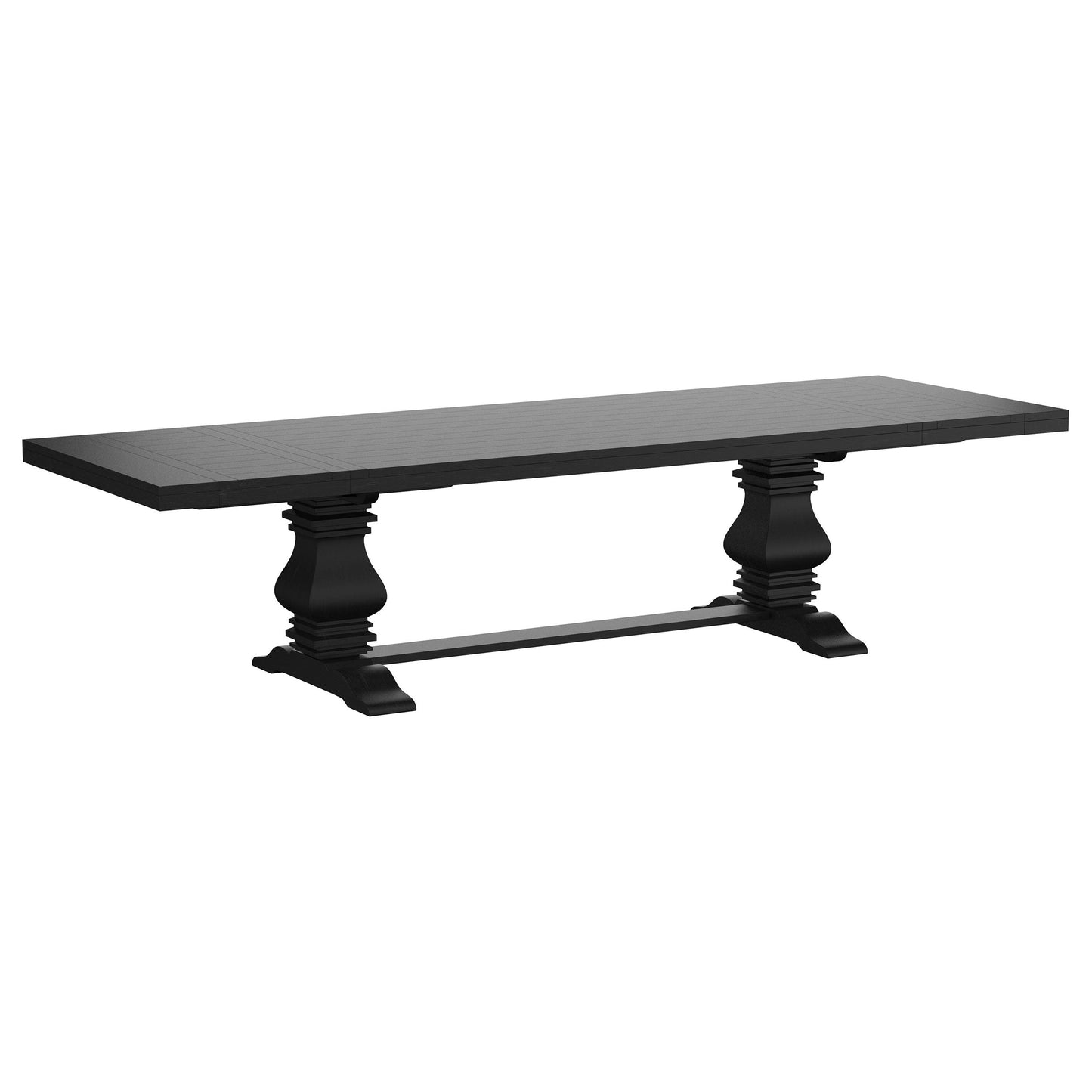 Mesa de comedor extensible Florence de 126 pulgadas, color negro envejecido