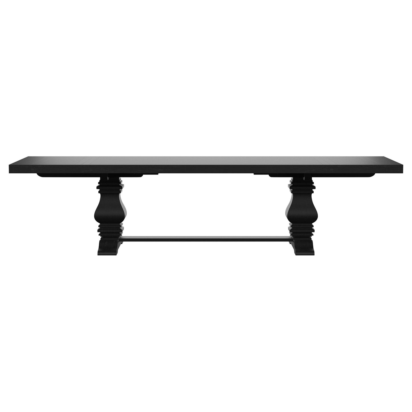 Mesa de comedor extensible Florence de 126 pulgadas, color negro envejecido