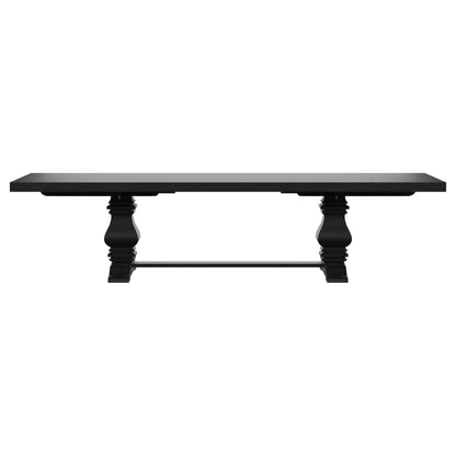 Mesa de comedor extensible Florence de 126 pulgadas, color negro envejecido