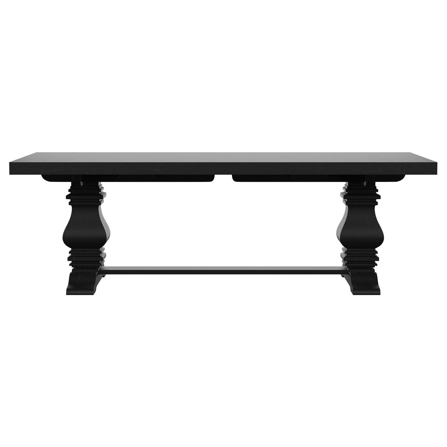 Mesa de comedor extensible Florence de 126 pulgadas, color negro envejecido