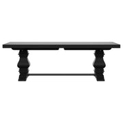 Mesa de comedor extensible Florence de 126 pulgadas, color negro envejecido
