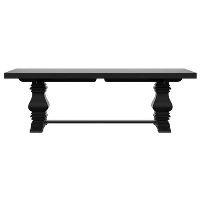 Mesa de comedor extensible Florence de 126 pulgadas, color negro envejecido