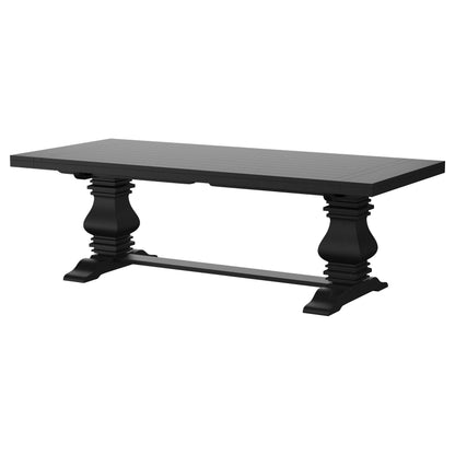 Mesa de comedor extensible Florence de 126 pulgadas, color negro envejecido