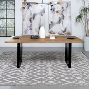 Mesa de comedor Bradshaw de 80 pulgadas con borde natural de madera de acacia natural