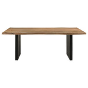 Mesa de comedor Bradshaw de 80 pulgadas con borde natural de madera de acacia natural