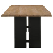 Mesa de comedor Bradshaw de 80 pulgadas con borde natural de madera de acacia natural