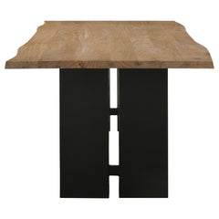 Mesa de comedor Bradshaw de 80 pulgadas con borde natural de madera de acacia natural