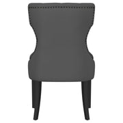 Silla de comedor Baney tapizada en tela beige y negra