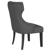 Silla de comedor Baney tapizada en tela beige y negra