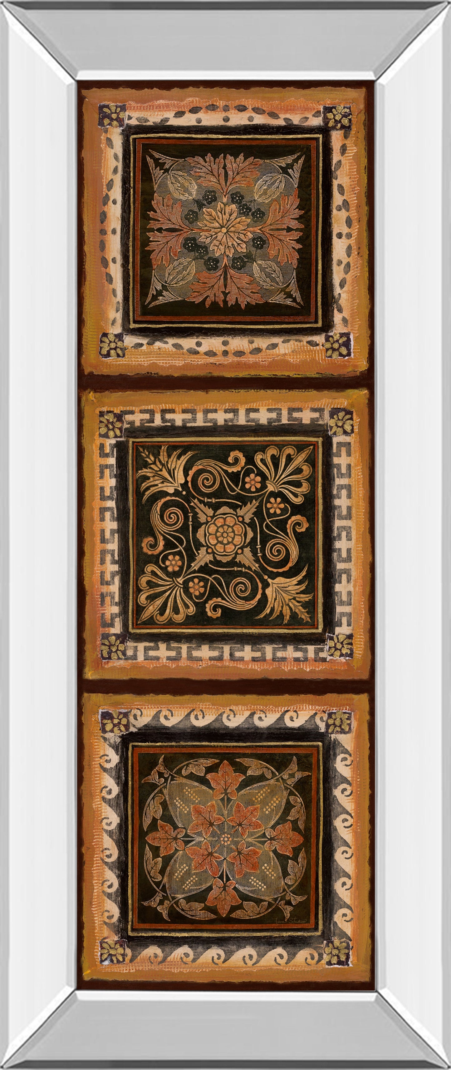 Mirrored Frame Folk Art Panel II By Tava Studios