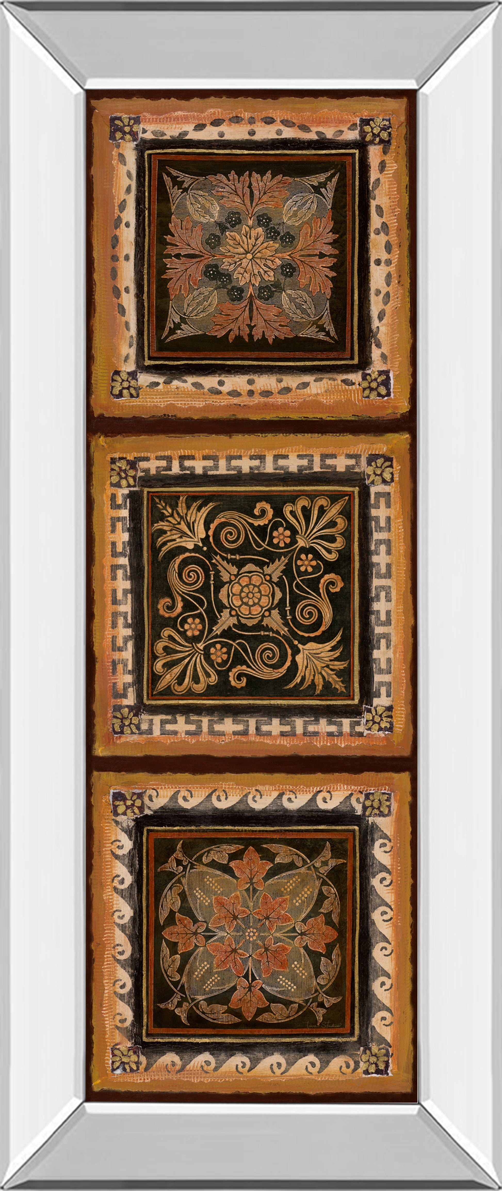 Mirrored Frame Folk Art Panel II By Tava Studios