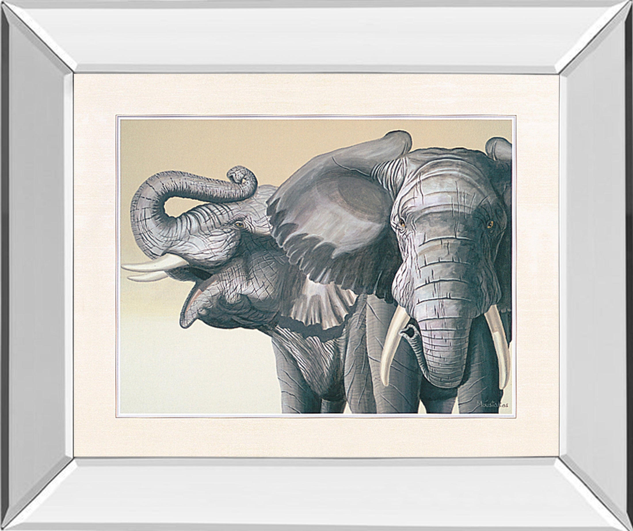 Mirrored Frame Elephant By Peter Moustakas