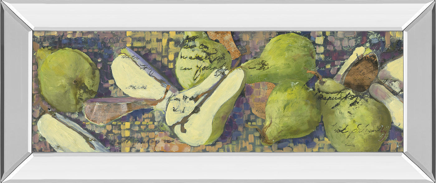 Mirrored Frame Sparkling Pears I By Silvia Rutledge