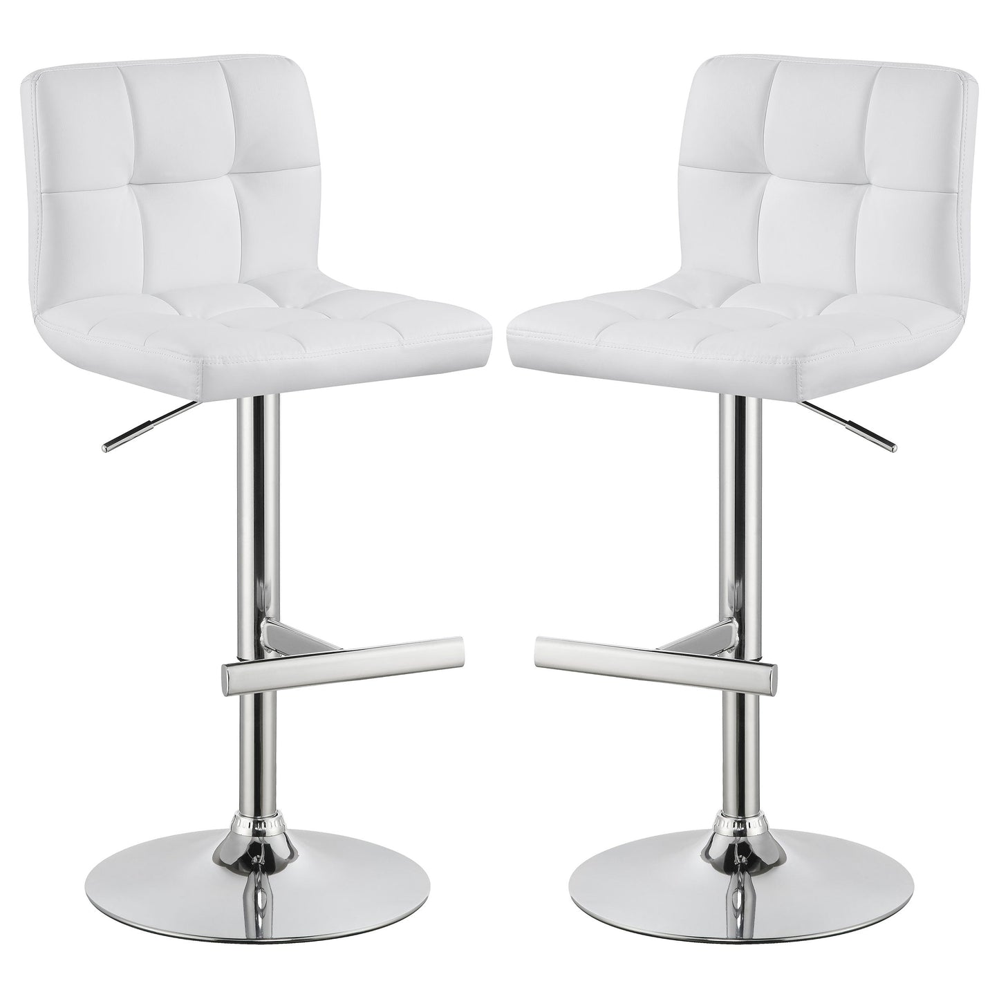 Taburete de bar ajustable tapizado Lenny negro/blanco (juego de 2)